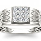 10k White Gold 0.33 Ct Natural Round Cut Diamond Men's Cluster Wedding Ring 10k White Gold 0.33 Ct Natural Round Cut Diamond Men's Cluster Wedding Ring