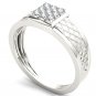 10k White Gold 0.33 Ct Natural Round Cut Diamond Men's Cluster Wedding Ring