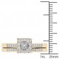 10k Yellow Gold 0.50 Ct Princess Cut Diamond Halo Engagement Ring Set HI I2 Size