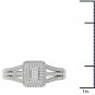 10k White Gold 0.15 Ct Diamond Split Shank Double Halo Engagement Ring HI I2