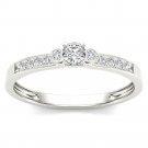 Genuine 10k White Gold 0.19 Ct Round Cut Diamond Classic Engagement Ring HI I2