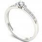 Genuine 10k White Gold 0.19 Ct Round Cut Diamond Classic Engagement Ring HI I2