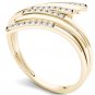 Genuine 10k Yellow Gold 0.1 Ct Round Cut Diamond Fashion Engagement Ring HI I2