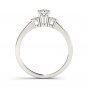 Genuine 10k White Gold 0.33 Ct Diamond Three Stone Cluster Engagement Ring HI I2