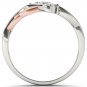 10k Two-Tone White Gold 0.09 Ct Round Cut Diamond Heart Fashion Ring Size HI I2