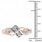 10k Two-Tone White Gold 0.09 Ct Round Cut Diamond Heart Fashion Ring Size HI I2