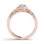 14K Rose Gold 1.00 Ct Natural Round Cut Diamond Halo Vintage Engagement Ring
