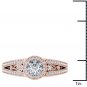 14K Rose Gold 1.00 Ct Natural Round Cut Diamond Halo Vintage Engagement Ring