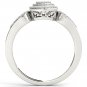 10k White Gold 0.2 Ct Natural Round Cut Diamond Double Halo Engagement Ring