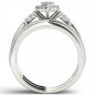 10k White Gold 0.50 Ct Round Cut Diamond Vintage Engagement Ring Set HI I2