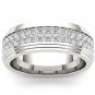 Solid 14k White Gold 1.150 Ct Round Cut Diamond Men's Wedding Band Ring HI I2