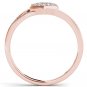 10k Rose Gold 0.15 Ct Round Cut Diamond Heart Shaped Fashion Ring HI I2 Size 7