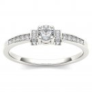Natural 10k White Gold 0.24 Ct Round Cut Diamond Classic Engagement Ring Size 7 Natural 10k White Gold 0.24 Ct Round Cut Diamond Classic Engagement Ring Size 7