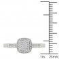 14k White Gold 0.17 Ct Round Cut Diamond Halo Cluster Engagement Ring HI I2 Size