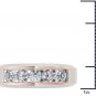 14k Pink Two White Gold 1.00 Ct Round Diamond Five Stone Men's Wedding Band Ring