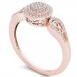 10k Rose Gold 0.2 Ct Natural Round Cut Diamond Double Halo Engagement Ring HI I2