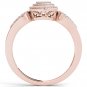 10k Rose Gold 0.2 Ct Natural Round Cut Diamond Double Halo Engagement Ring HI I2