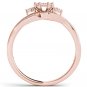 10k Rose Gold 0.12 Ct Diamond Past Present Future Bypass Fashion Engagement Ring