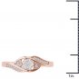 10k Rose Gold 0.12 Ct Diamond Past Present Future Bypass Fashion Engagement Ring