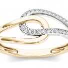 Two-Tone 10k Yellow Gold 0.08 Ct Rond Cut Diamond Engagement Fashion Ring HI I2 Two-Tone 10k Yellow Gold 0.08 Ct Rond Cut Diamond Engagement Fashion Ring HI I2