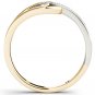 Two-Tone 10k Yellow Gold 0.08 Ct Rond Cut Diamond Engagement Fashion Ring HI I2