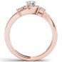 10k Rose Gold 0.50 Ct Natural Round Cut Diamond Three Stone Engagement Ring Set