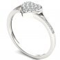 10k White Gold 0.15 Ct Round Cut Diamond Heart Shaped Fashion Ring HI I2 Size 7
