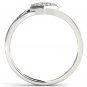 10k White Gold 0.15 Ct Round Cut Diamond Heart Shaped Fashion Ring HI I2 Size 7