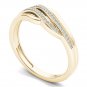 10k Yellow Gold 0.1 Ct Diamond Swirl Fashion Engagement Wedding Ring HI I2 Size