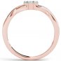 10k Rose Gold 0.25 Ct Diamond Flower Shape Fashion Engagement Ring HI I2 Size 7