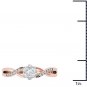 10k Rose Gold 0.25 Ct Diamond Flower Shape Fashion Engagement Ring HI I2 Size 7