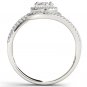 10k White Gold 0.33 Ct Round Cut Diamond Bypass Cluster Halo Engagement Ring