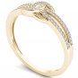 10k Yellow Gold 0.15 Ct Diamond Love Knot Fashion Engagement Promise Ring Size 7