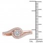 10k Rose Gold 0.2 Ct Rount Cut Diamond Bypass Engagement Ring HI I2 Size 7