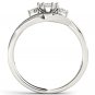 10k White Gold 0.12 Ct Diamond Past Present Future Bypass Engagement Ring HI I2