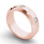 14k Rose Gold 0.250 Ct Round Diamond Men's Three Stone Wedding Band Ring HI I2