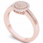 Natural 0.15 Ct Round Cut 10k Rose Gold Diamond Halo Engagement Ring HI I2 Size