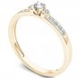 Genuine 10k Yellow Gold 0.19 Ct Round Cut Diamond Classic Engagement Ring HI I2