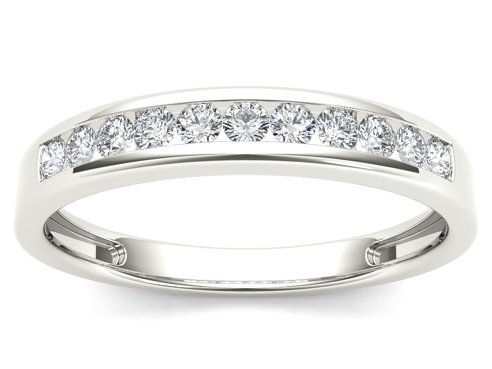 14k White Gold 0.25 Ct Diamond Wedding Rngagement Anniversary Band HI I2 Size 7