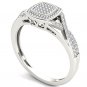 Natural 10k White Gold 0.25 Ct Diamond Halo Engagement & wedding Ring HI I2