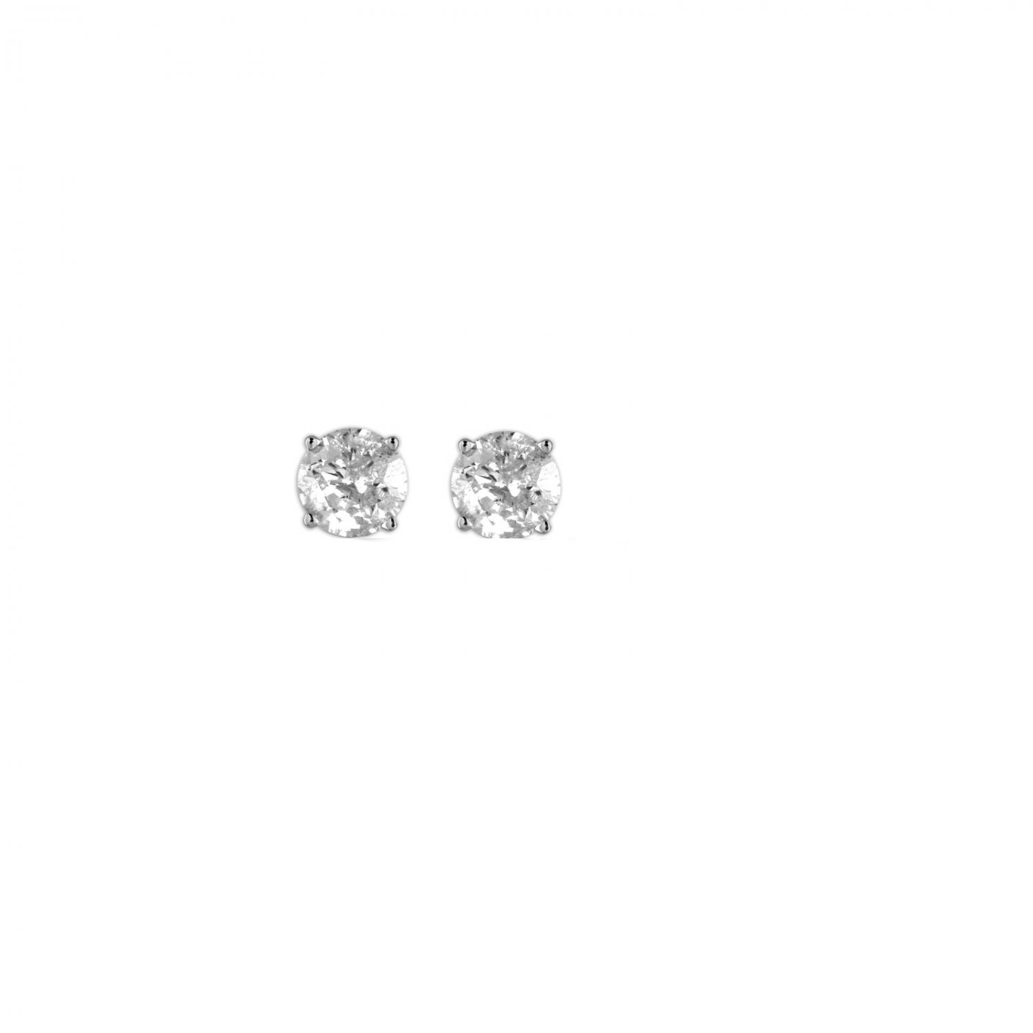 0.40Ct Round Cut Natural Diamond Stud Earrings in 14K White Gold