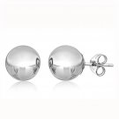 14K White Gold 10MM  Ball Stud Earrings