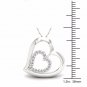 S925 Sterling Silver 0.12ct TDW Diamond Enclosed Hearts Necklace (H-I, I2)