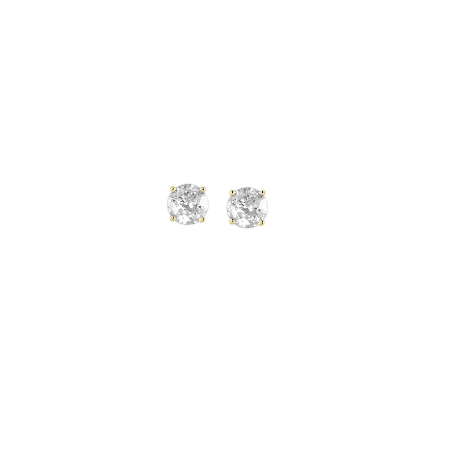 0.33Ct Round Cut Natural Diamond Stud Earrings in 14K Yellow Gold
