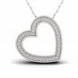 S925 Sterling Silver 0.12ct TDW Natural Diamond Heart Necklace (H-I,I2)