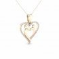 10K Yellow Gold 0.08ct TDW DiamondMother and Child Heart Pendant Necklace