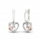 Sterling Silver 0.15ct TW Diamond Double Heart Dangle Earrings  (H-I, I2)