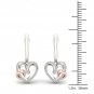 Sterling Silver 0.15ct TW Diamond Double Heart Dangle Earrings  (H-I, I2)