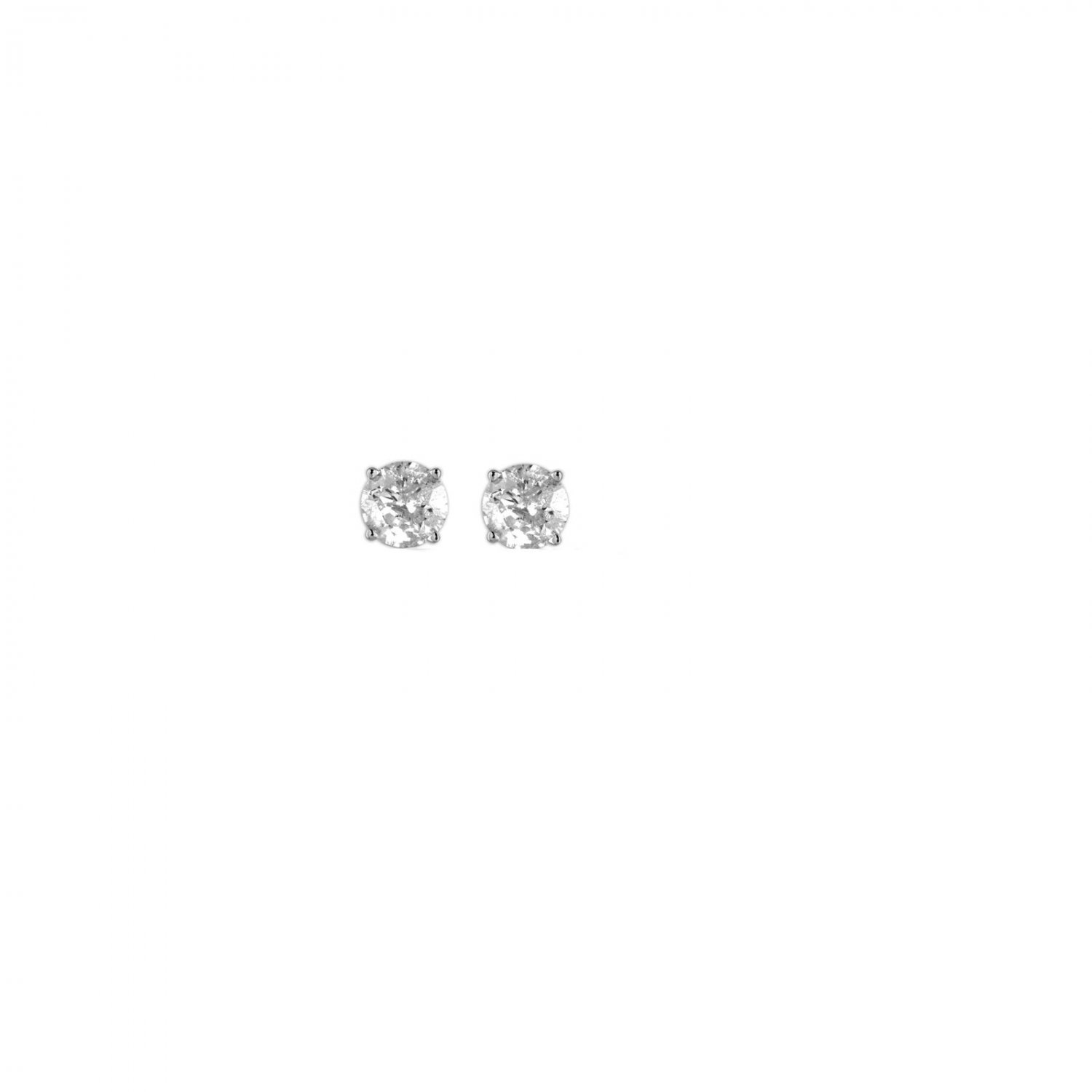 0.25Ct Round Cut Natural Diamond Stud Earrings in 14K White Gold