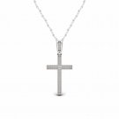 S925 Sterling Silver 0.1Ct TDW Diamond Cross Necklace